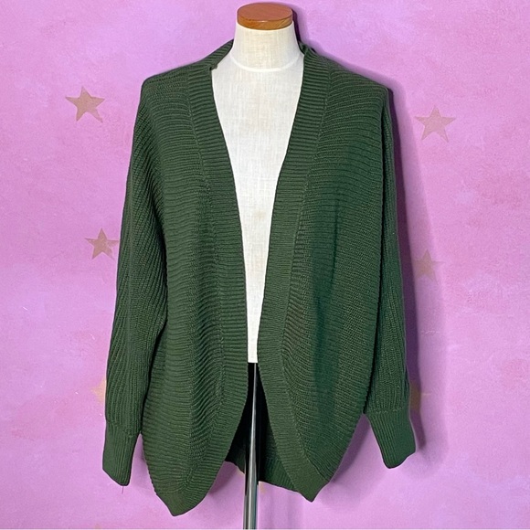 Poppy & Whimsy Forest Green Open Front Cardigan New Women’s 2XL - Picture 1 of 8